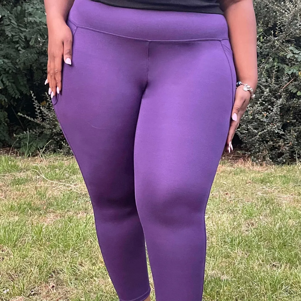 Squat Proof Leggings (Short) - Suffragette Purple