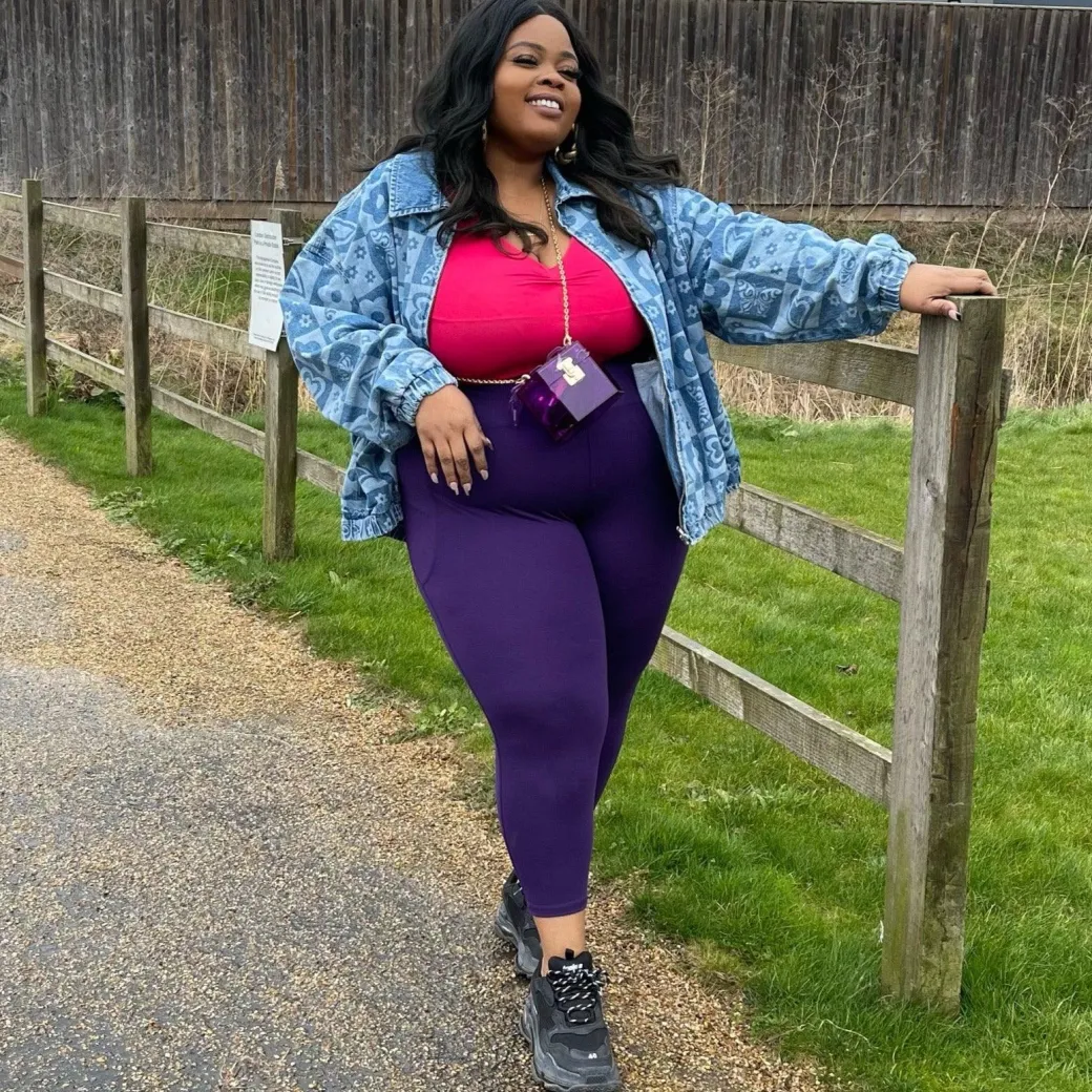 Squat Proof Leggings (Short) - Suffragette Purple