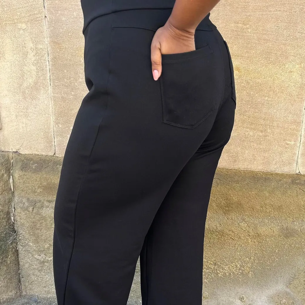 Squat-Proof Wide Leg Leggings - Black