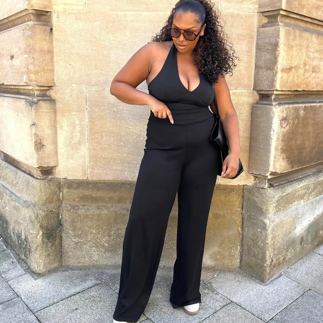 Squat-Proof Wide Leg Leggings - Black