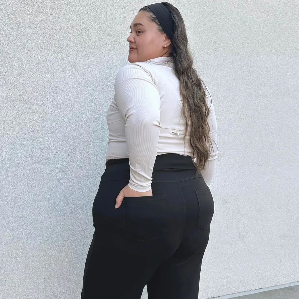 Squat-Proof Wide Leg Leggings - Black