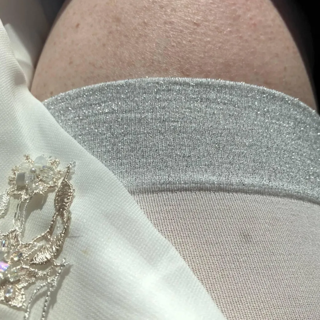 Stay Cool Chub Rub Lurex Shorts - White
