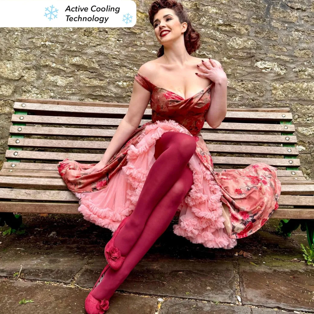 Stay Cool 80 Denier Tights - Burgundy