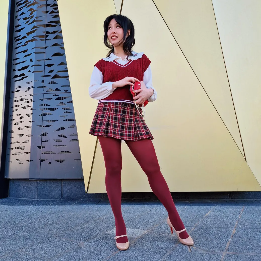 Stay Cool 80 Denier Tights - Burgundy