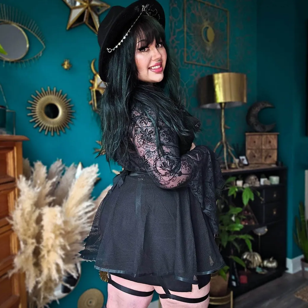 Strapped In Fishnet Skirt
