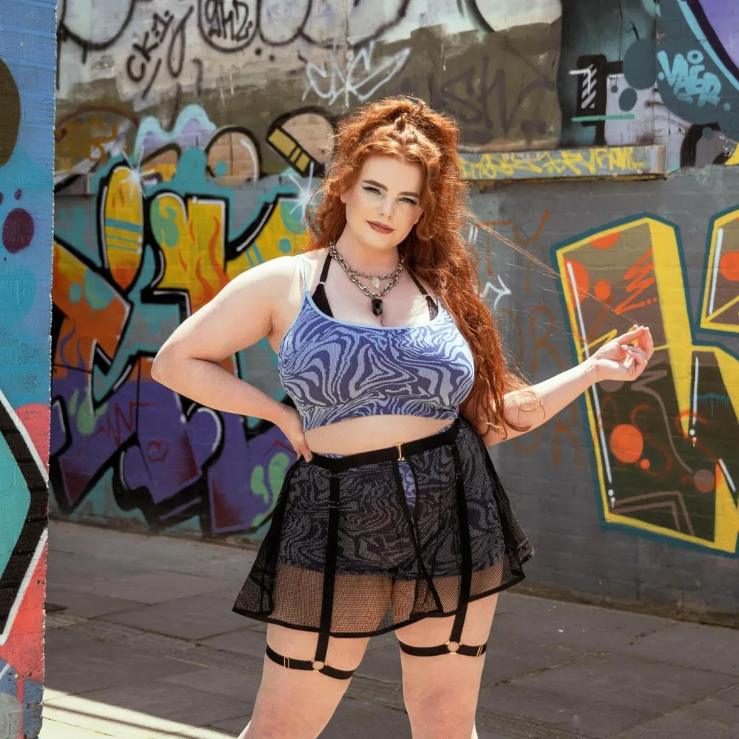 Strapped In Fishnet Skirt