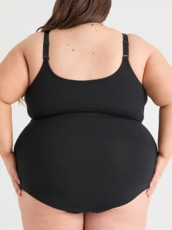 Strappy Cotton Bodysuit - Black