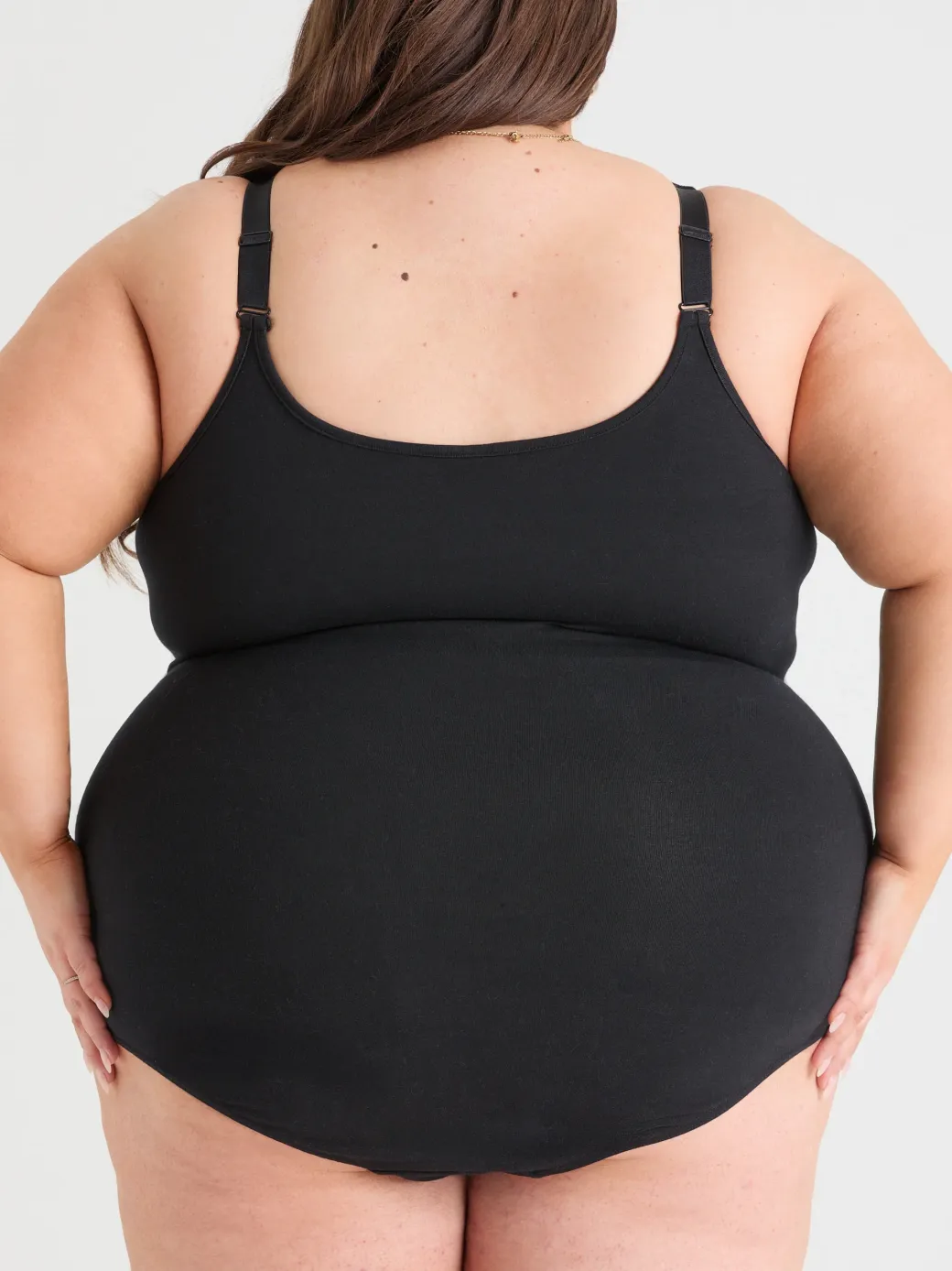 Strappy Cotton Bodysuit - Black