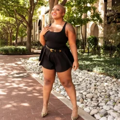 Strappy Cotton Bodysuit - Black