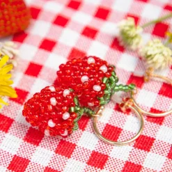 Strawberry Beaded Earrings
