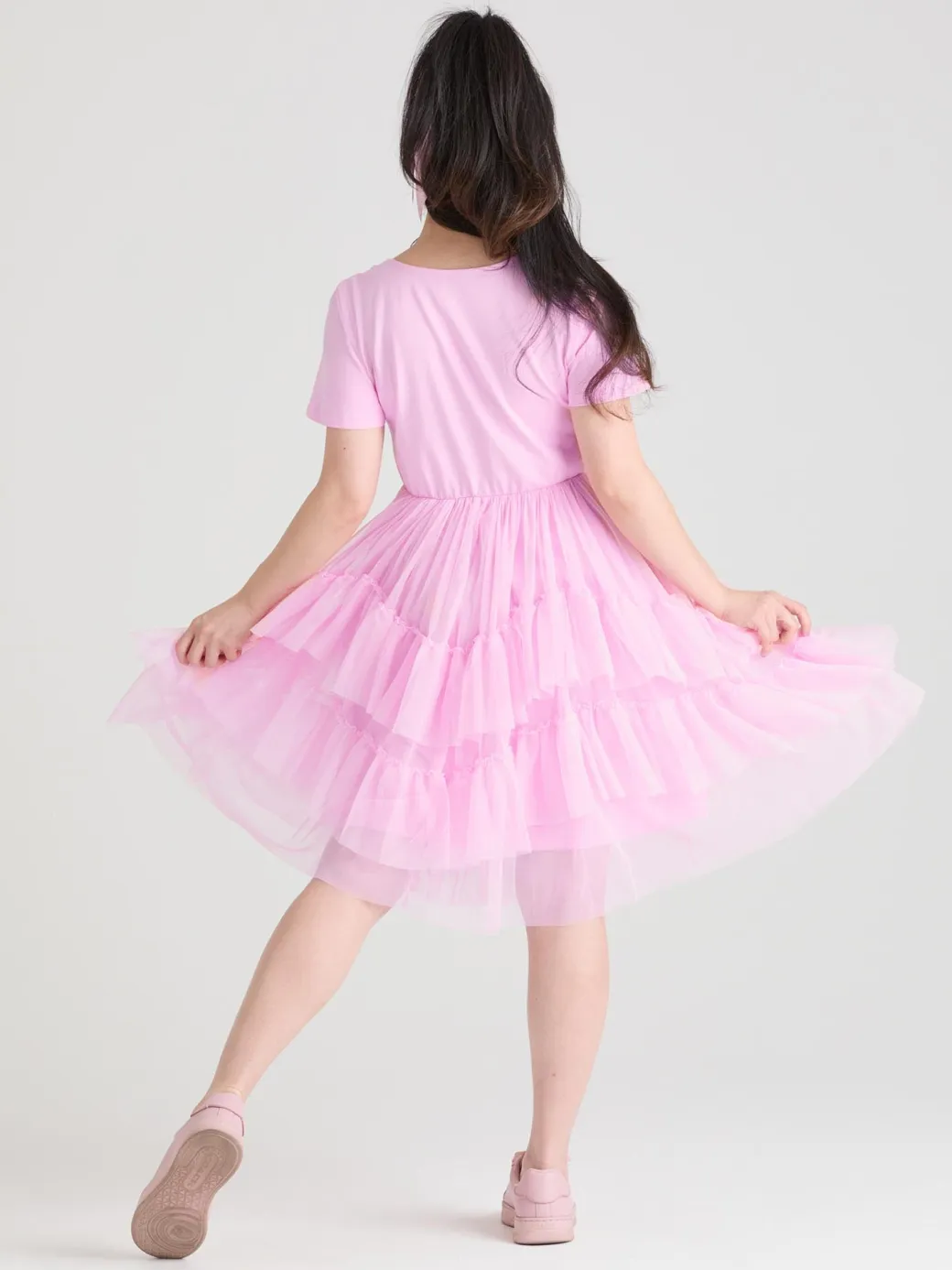 Tee Mesh Dress - Pink Frosting