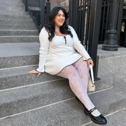 Time Warp Fishnets - White