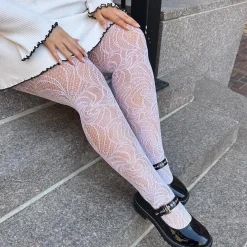 Time Warp Fishnets - White