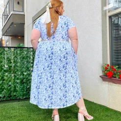 T-Shirt Tiered Dress - Passion au Jardin - L'Amour Bleu