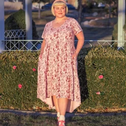 T-Shirt Tiered Dress - Passion au Jardin - L'Amour Rose
