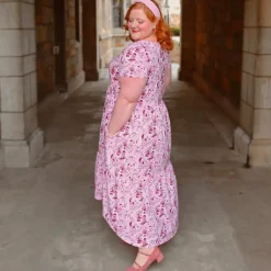 T-Shirt Tiered Dress - Passion au Jardin - L'Amour Rose