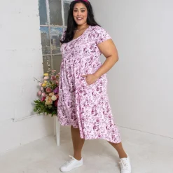 T-Shirt Tiered Dress - Passion au Jardin - L'Amour Rose