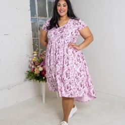 T-Shirt Tiered Dress - Passion au Jardin - L'Amour Rose