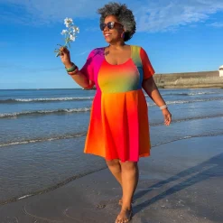 Vanessa Mini A-Line Dress - Rainbow
