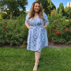Wrap Dress - Passion au Jardin - L'Amour Bleu