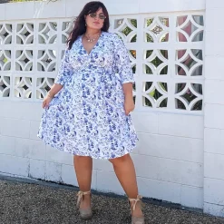 Wrap Dress - Passion au Jardin - L'Amour Bleu