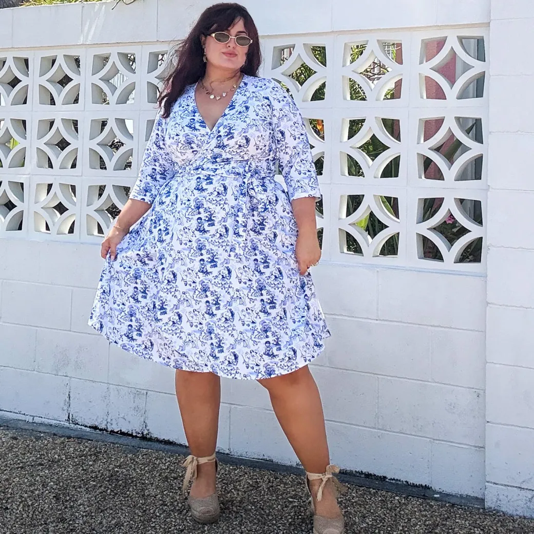Wrap Dress - Passion au Jardin - L'Amour Bleu