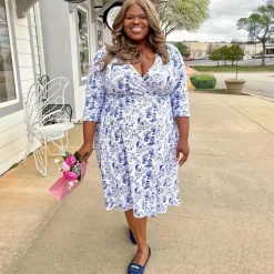 Wrap Dress - Passion au Jardin - L'Amour Bleu