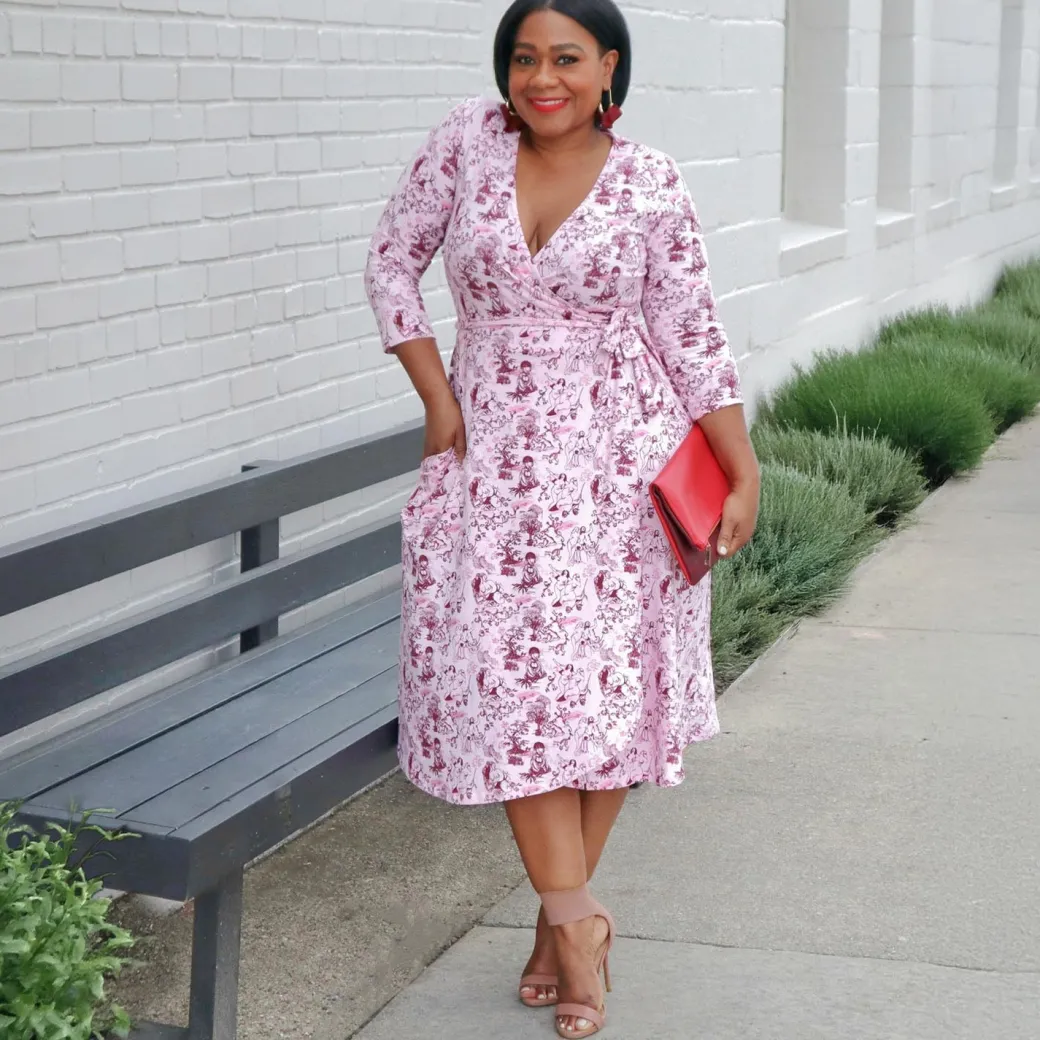 Wrap Dress - Passion au Jardin - L'Amour Rose