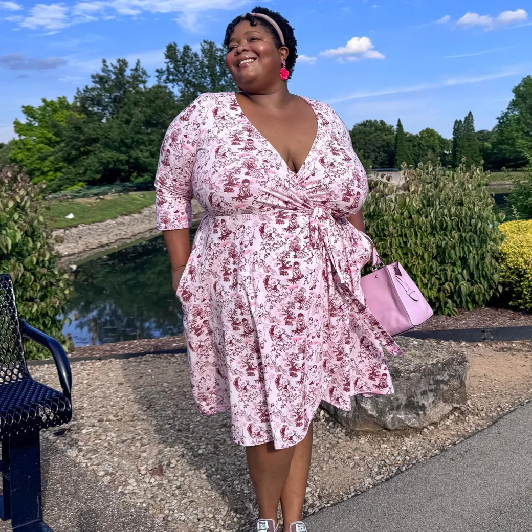 Wrap Dress - Passion au Jardin - L'Amour Rose