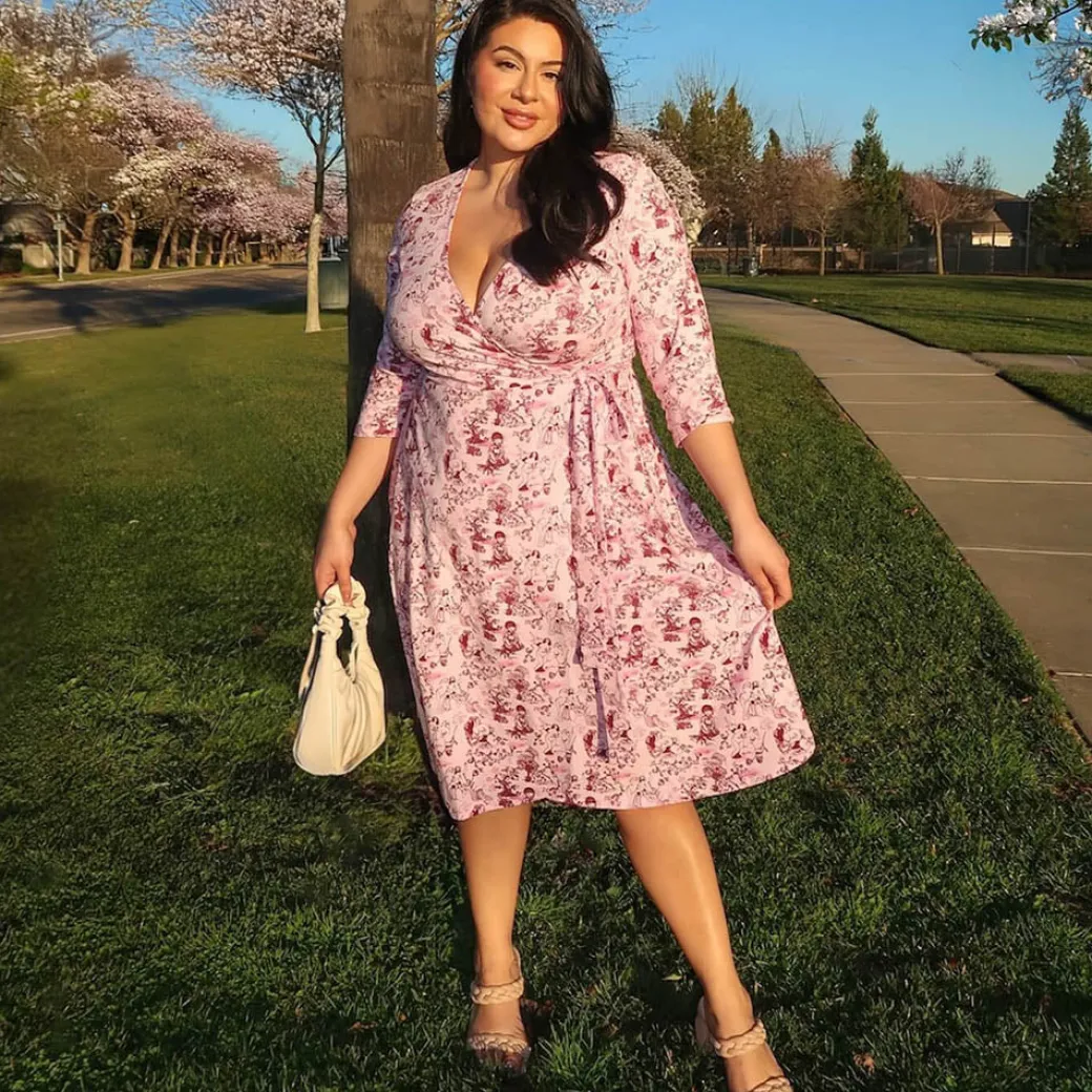 Wrap Dress - Passion au Jardin - L'Amour Rose