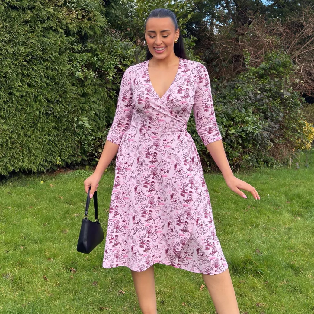 Wrap Dress - Passion au Jardin - L'Amour Rose