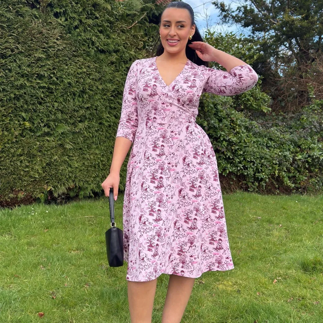 Wrap Dress - Passion au Jardin - L'Amour Rose