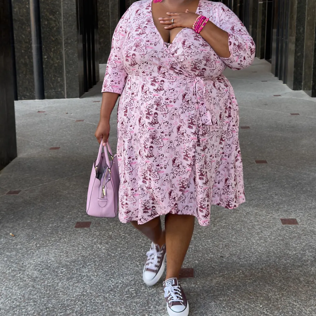 Wrap Dress - Passion au Jardin - L'Amour Rose