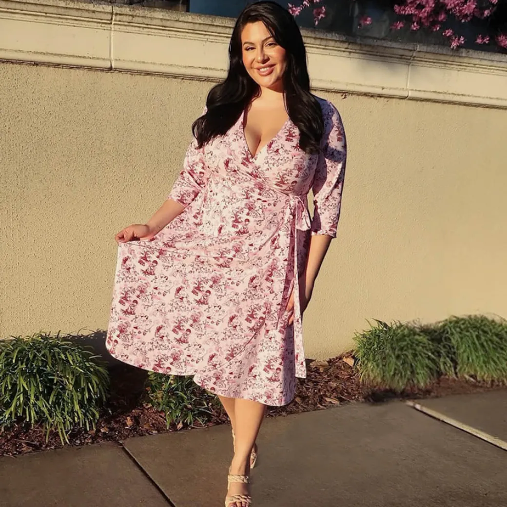 Wrap Dress - Passion au Jardin - L'Amour Rose