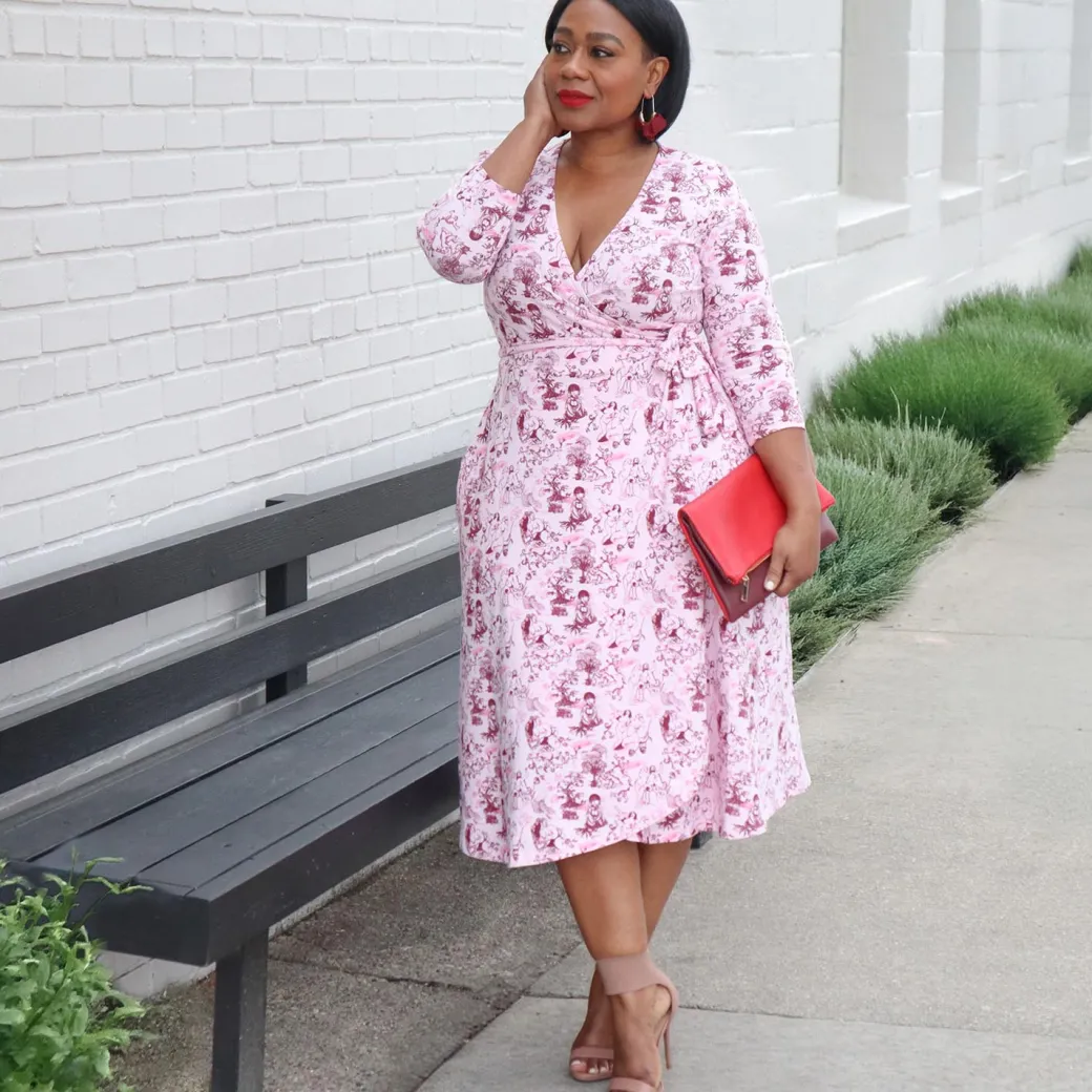 Wrap Dress - Passion au Jardin - L'Amour Rose