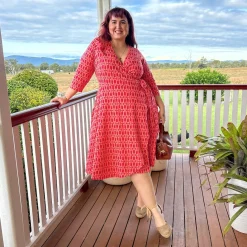 Wrap Dress - Red City