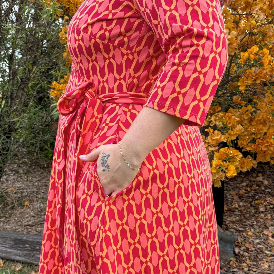 Wrap Dress - Red City