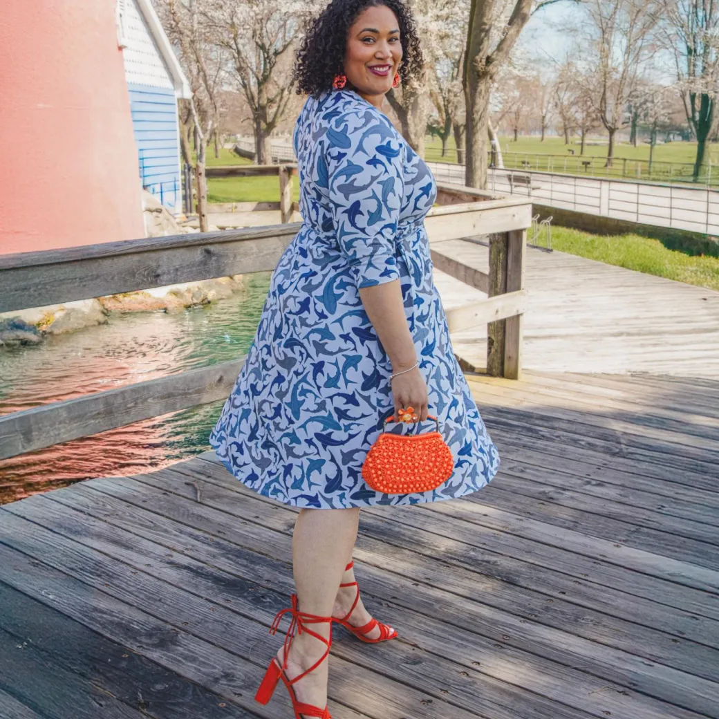 Wrap Dress - Sharks