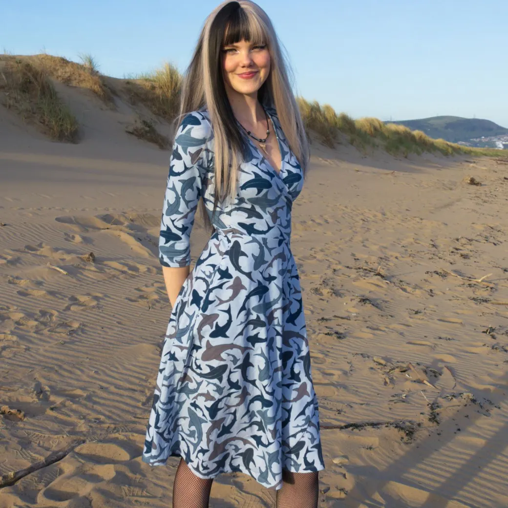 Wrap Dress - Sharks