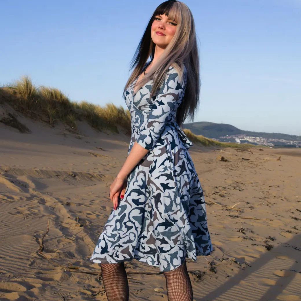 Wrap Dress - Sharks