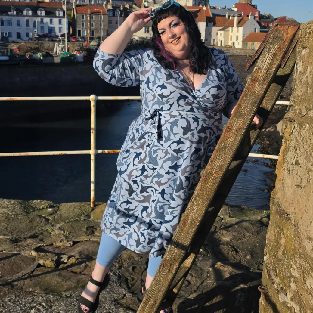 Wrap Dress - Sharks