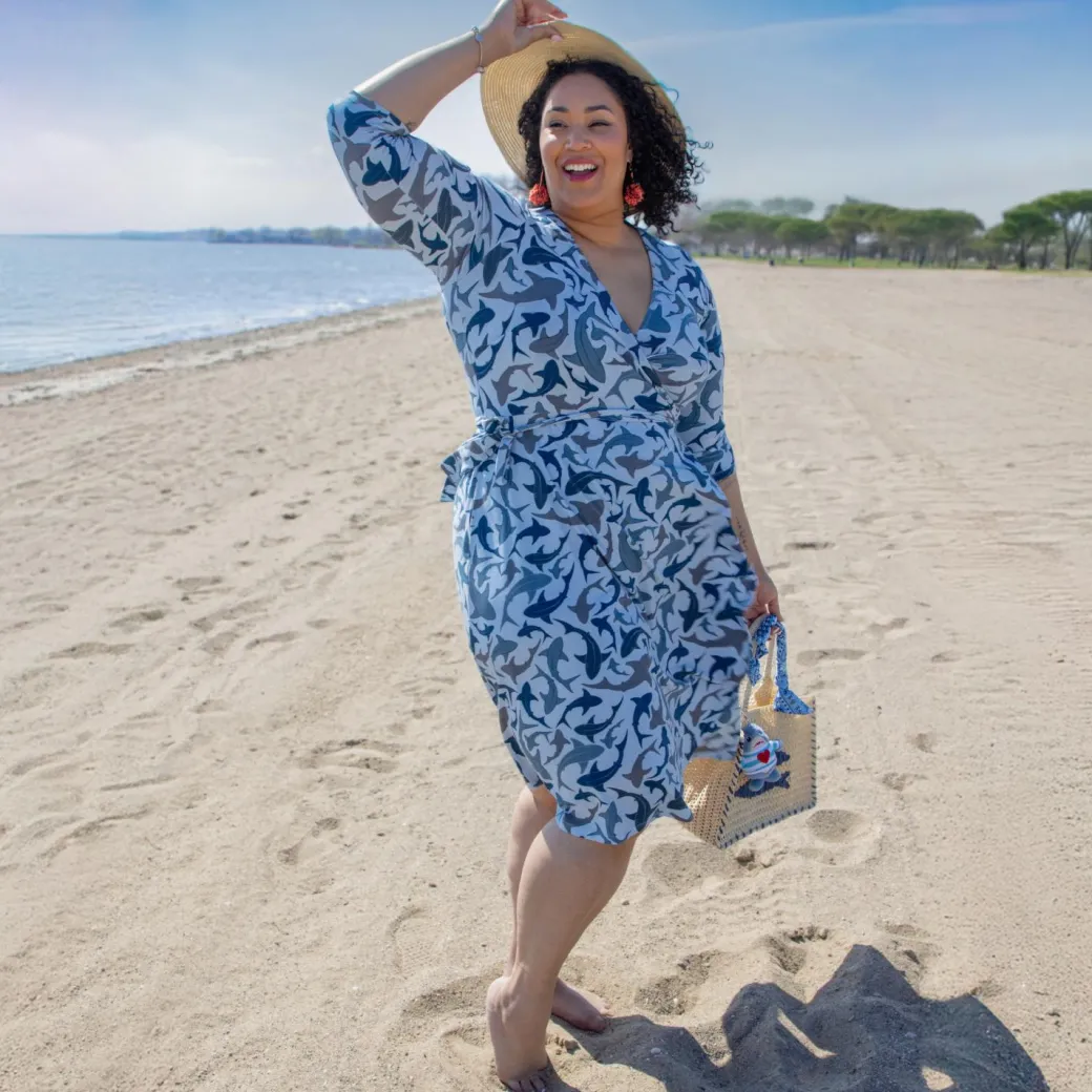 Wrap Dress - Sharks